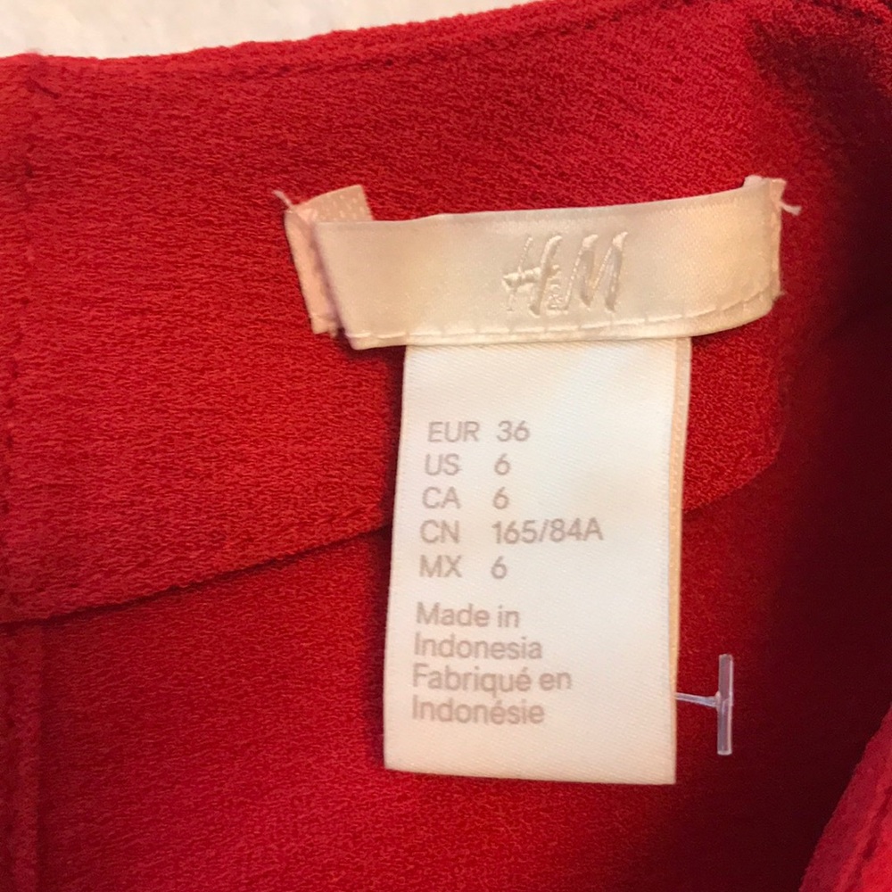 NWOT H&M Red Dress Size 6 - Picture 7 of 8